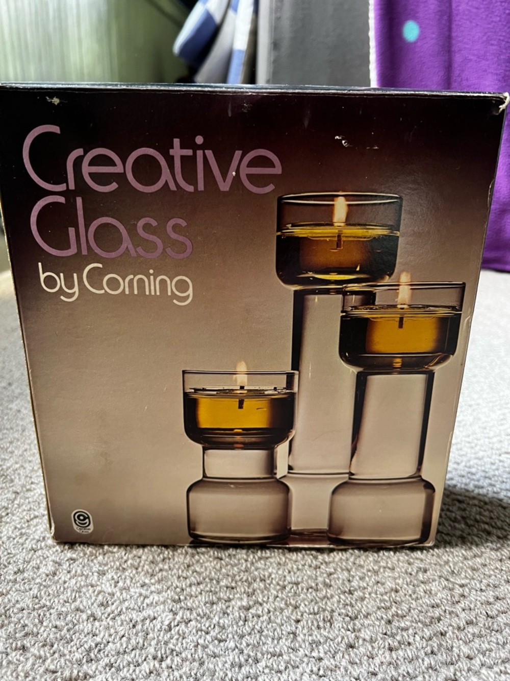 Corning | Vintage Creative Glass Floating Candle Set Flameglow Candlelight Trio